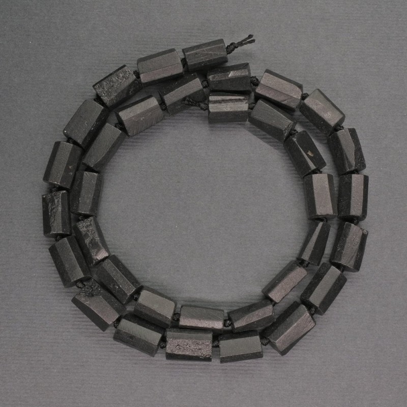 Natural Stone Beads Black Tourmaline Herl, 7x9mm, length 42cm