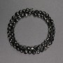 Natural gemstone beads Black Tourmaline, faceted round coin shape, diameter 6x4 mm, length 39 cm