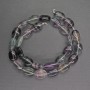 Natural Stone Fluorite Beads Oval 10x14x6mm ±, length 40cm ±