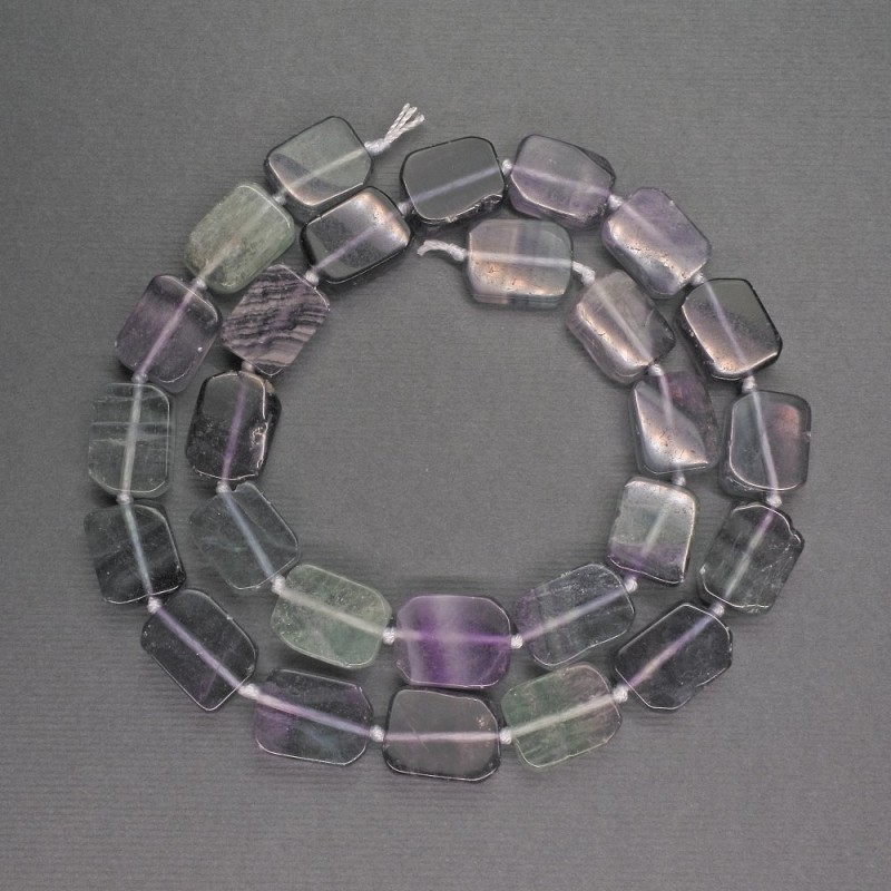 Fluorite Beads Rectangular 10×13×3 mm, thread length about 42 cm