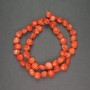 Natural Coral Beads, Orange, Tumbled, Assorted, 8–10 mm diameter, 40 cm length