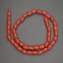 Natural Coral Beads, orange barrel-shaped, 7x9mm, length 40cm