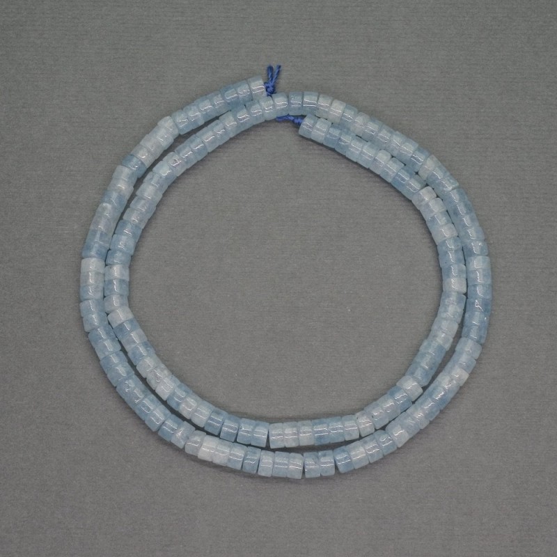 Aquamarine Beads Rondelle 4x2mm, 39cm length (natural stones)