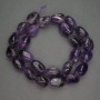 Amethyst Beads – faceted, natural stone, diameter 12x14mm, string length 39cm