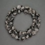 Natural Stone Beads Snowy Obsidian Tumbled, 10mm diameter, 39cm length