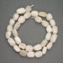 Belomorite Beads - Cabochon oval faceted 8x12mm, thread length 40cm