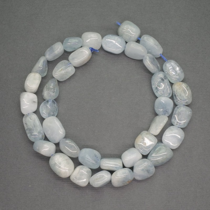 Aquamarine Beads, Faceted 10x12 mm, 40 cm length