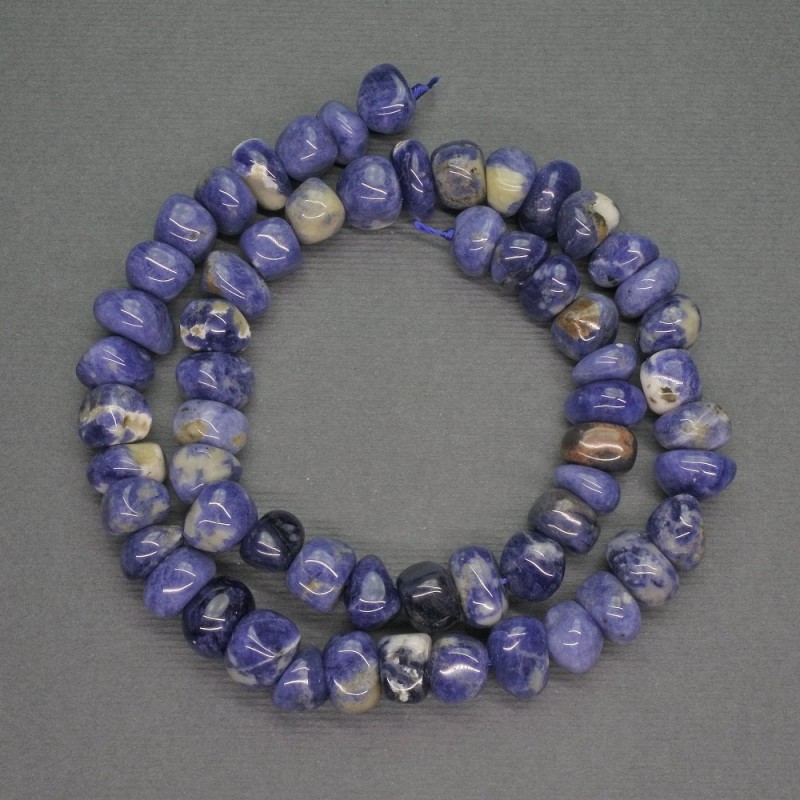 Sodalite Natural Stone Beads Tumbled, 8mm diameter+, 40cm necklace length+