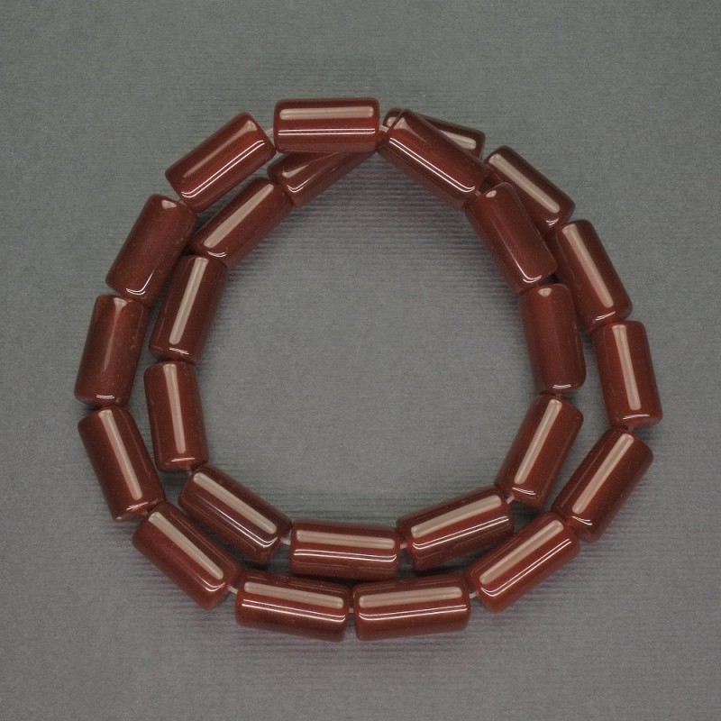 Carnelian Cylindrical Beads 8x15mm, 40cm strand