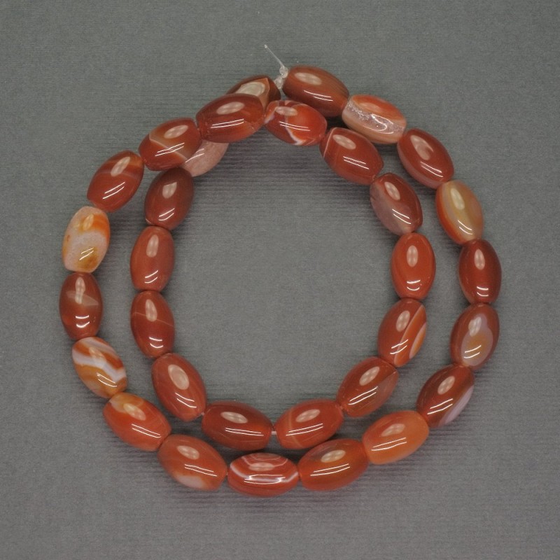 Sardonyx Barilo Natural Stone Beads, diameter 9×12 mm, length 40 cm