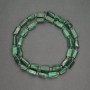 Malachite Beads, Faceted Cylindrical, 6x11mm ±, diameter 3mm, length 41cm ±
