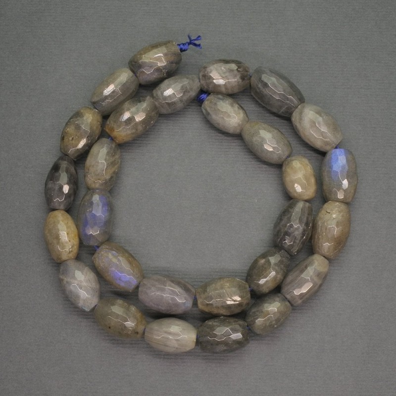 Labradorite Beads, Faceted Baril Bead, 10×15 mm, ~40 cm Length