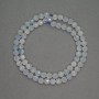 Aquamarine Beads, faceted round beads, 5mm diameter ±, cord length 39cm ±