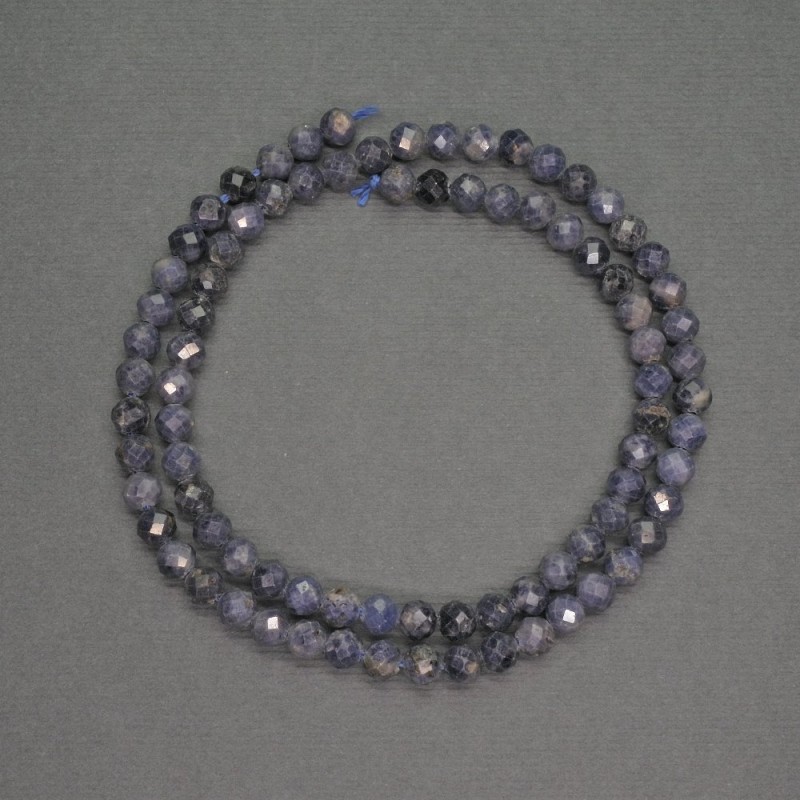 Sapphire Beads, Faceted Round Beads, 5mm Diameter, 39cm Length (approx.)