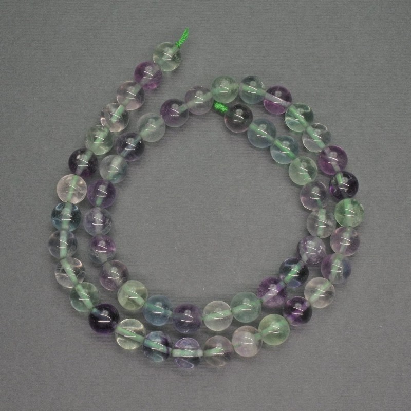 Fluorite Beads natural stone smooth ball 8mm diameter, length 39cm