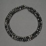 Natural gemstone Beads Black Tourmaline faceted cube 4mm±, length 38cm±