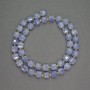 Aquamarine Beads Faceted Cube, 7mm± Diameter Beads, 3mm± Seed Beads, 39cm± Length