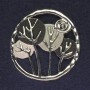 Brooch for scarves, sweaters, coats, and bags - silver metal on magnet, diameter 52 mm +