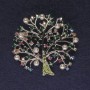Brooch Tree with Crystals and Pearls Silvered Metal, diameter 46mm +