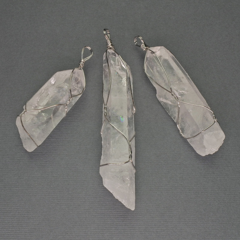 Pendant of Rock Crystal in Weave 65x55x18mm+-assortment sizes