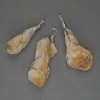 Unpolished Citrine Pendant in Weave 60x40x18mm+- assortment size