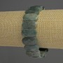Bracelet Moss Agate Faceted Link, diameter 20.4×1.0 cm ±, length 18 cm ± stretch