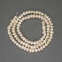 River White Oval Freshwater Pearls on Thread, 3x4 mm ± on thread, length 34 cm ±