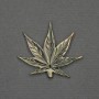 Pendant Leaf with Green Mother-of-Pearl 26x30x2mm+- golden metal
