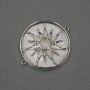 Sun Connector with Natural Mother-of-P pearl 25x30x3mm+- silvered metal