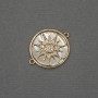Sun Connector with Natural Mother of Pearl 18x22x3mm+-, gold-tone metal