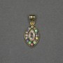 Pendant with Chalcedony Inlay in Golden Metal 9x15x17x2 mm+-