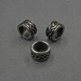 Bead drop-in with metal color silver, diameter 9×5 mm± hole, diameter 6 mm+