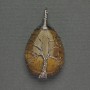 Pendant Droplet Tiger's Eye 24×35×48mm ± wrapped in silver metal