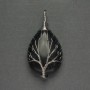 Drop Pendant Aventurine Night Kyira 24x35x48mm+ - wrapped in silver metal