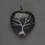Pendant Heart Aventurine Night of Cairo 31x31x38mm± in silver-plated metal