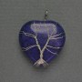 Heart Pendant with Lapis Lazuli in Silver Plating 31x31x38mm +- wrapped in silver metal
