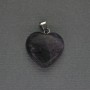 Heart Pendant Amethyst 20x20x25mm± Silver Metal