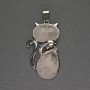 Pendant Cat Mountain Crystal 25x51mm+- Silver Metal