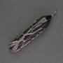 Lepcha Aventurine Night of Cairo Hexagonal Crystal 12x50x57mm+- in Silver Plated Weave