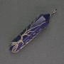 Lapis Lazuli Hexagonal Crystal Pendant 12x50x57mm± in Silver Plating