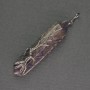 Amethyst Hexagonal Crystal Pendant 12x50x57mm± in Silver Plated Wire