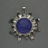 Sun Pendant with Lapis Lazuli 42mm, length 48mm, silver metal