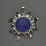 Sun Pendant with Lapis Lazuli 42mm, length 48mm, silver metal