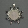 Pendant Sun Mountain Crystal 42mm+-, length 48mm+- silver metal