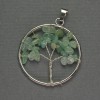 Pendant Tree of Life Natural Jade Stone, diameter 36mm±, length 47mm±