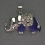 Pendant Elephant Lapis Lazuli 39x34mm± Silver Metal