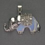 Pendant Elephant Moonstone 39×34 mm ± silver metal