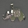 Pendant Elephant Jade 39x34mm+- silver metal