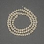 Freshwater White Oval Pearls on Thread, diameter 4x3.5mm± on thread, length 36cm+