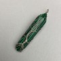 Malachite Pendant Hexagonal Crystal Diamond 12x50x57mm+- in Silver Plating